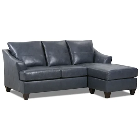 Transitional Sofa Chaise with Flared Arms